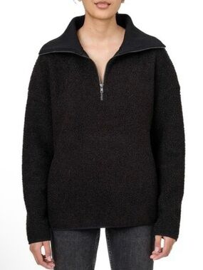 Elle black 1/4 zip fleece pullover. Size S